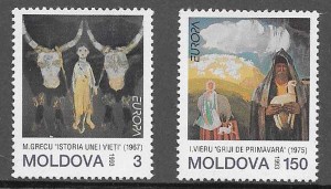 sellos Filatelia Tema Europa Moldavia 1993