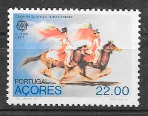 sellos tema Europa Azores 1981