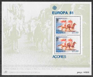 sellos tema Europa Azores 1981