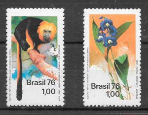 sellos Brasil fauna 1976