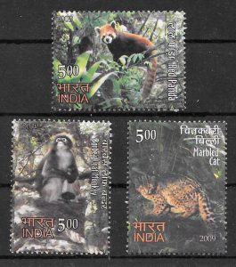 colección sellos fauna India 2009