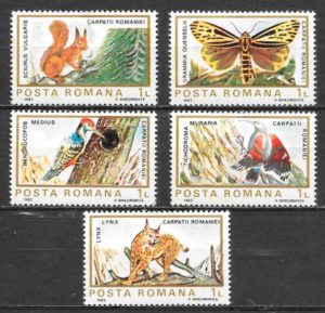 filatelia coleccion fauna Rumania 1983