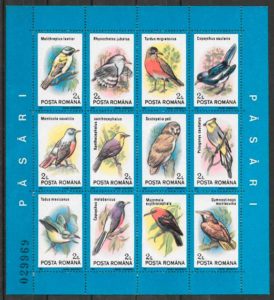 sellos Rumania fauna 1985