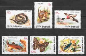 sellos fauna Rumania 1993