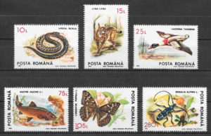 filatelia fauna Rumania 1993