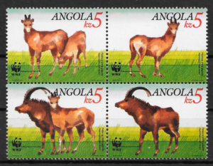 sellos fauna wwf Angola 1990