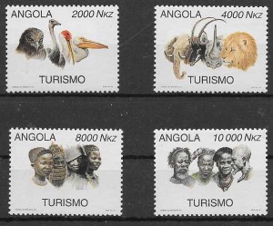 sellos colección fauna Angola 1994