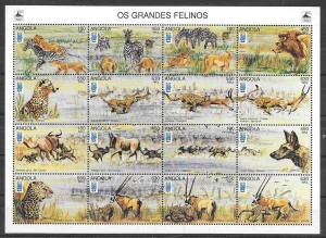 sellos fauna 1996 Angola