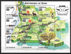 sellos trenes Angola 1998