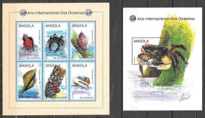 Filatelia fauna Angola 1998