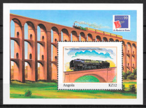 sellos trenes Angola 2000