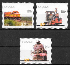 filatelia trenes Angola 2004