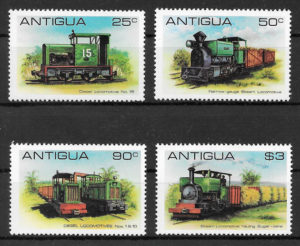 filatelia trenes Antigua 1981