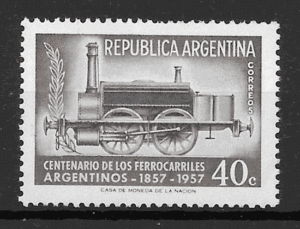 filatelia colección trenes Argentina 1957