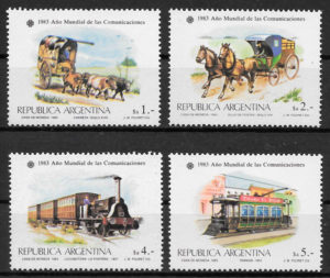 colección selos trenes Argentina 1983