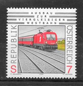 filatelia colección trenes Austria 2001