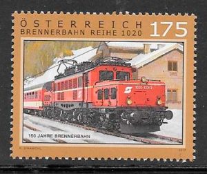 colección sellos trenes Austria 2017