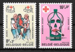 sellos cruz roja Belgica 1979