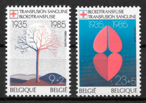 coleccion sellos cruz roja Belgica 1985