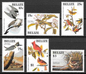 filatelia colección fauna Belize 1985