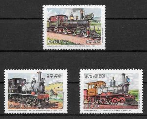 filatelia colección trenes Brasil 1983