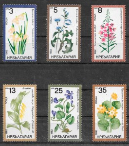 filatelia colección flora Bulgaria 1982