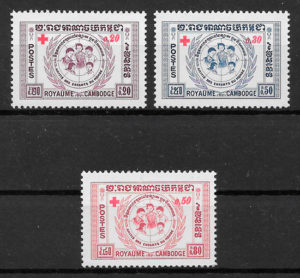 sellos cruz roja Camboya 1962