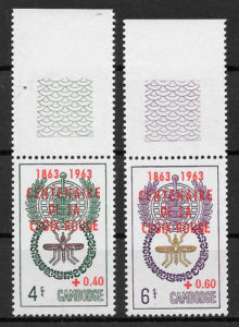 filatelia colección cruz roja Camboya 1963