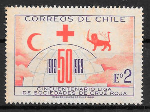 colección selos cruz roja Chile 1969