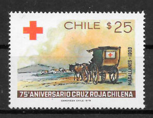 sellos cruz roja CHILE 1974