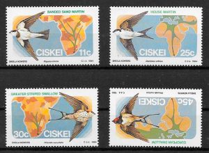 colección sellos fauna Ciskei 1984