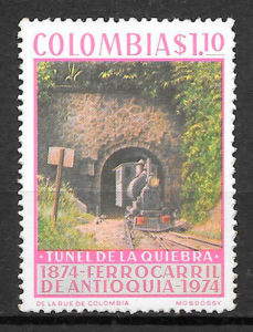 sellos trenes Colombia 1974