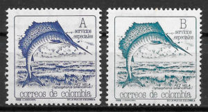 colección sellos fauna Colombia 1988