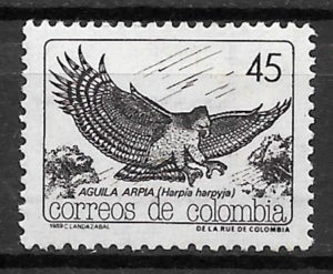 colección sellos fauna Colombia 1989