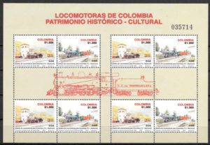 filatelia colección trenes Colombia 2004