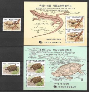 sellos fauna Corea del Sur 1996