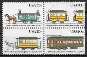 sellos trenes USA 1983