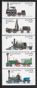 colección sellos trenes USA 1987