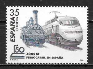 coleccion sellos Espana trenes 1998