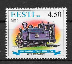 colección sellos trenes Estonia 2000