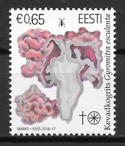 colección sellos setas Estonia 2018