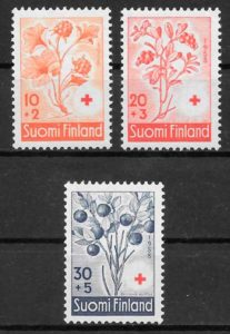 coleccion sellos flora Finlandia 1958