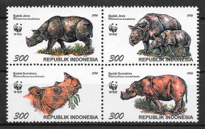 filatelia colección fauna wwf Indonesia 1996