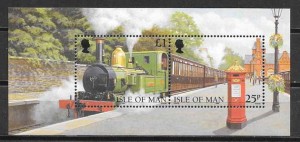 sellos trenes Isla de Man 1998
