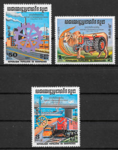 sellos trenes Kampuchea 1983