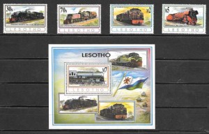 Colección sellos locomotoras Lesotho