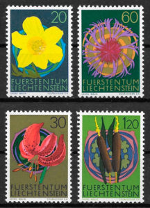 sellos flora Liechtenstein 1972