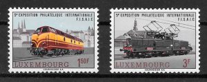 sellos trenes Luxemburgo 1956