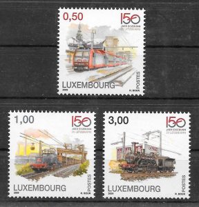 colección sellos trenes Luxemburgo 2009