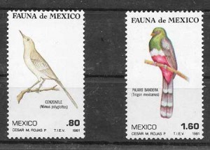 Filatelia aves México 1981